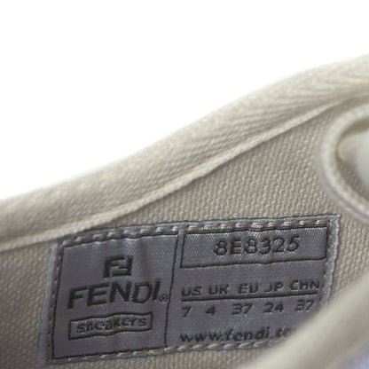 Fendi Canvas Lurex FF Womens Domino Low Top Sneakers 37 White 6 of 8