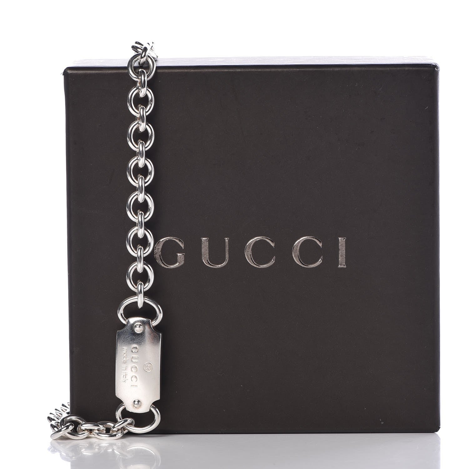 Gucci Sterling Silver Tag Necklace 6 of 6