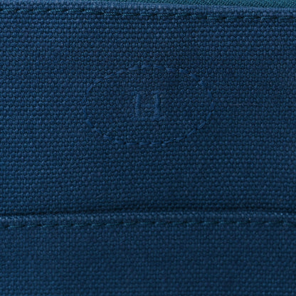 Hermes Cotton Canvas Mini Mini Bolide Travel Cosmetic Pouch Bleu De Prusse 6 of 8