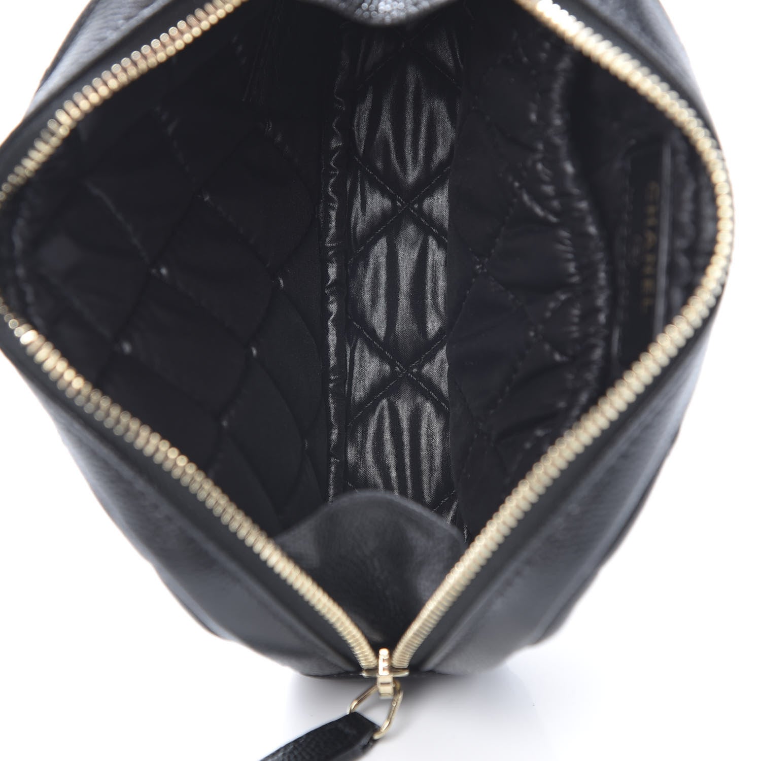 Chanel Caviar Quilted Small Curvy Pouch Cosmetic Case Black 5 of 8