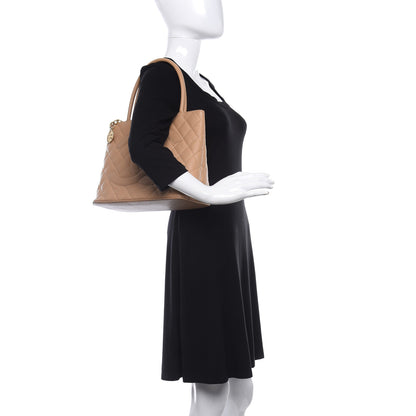 Chanel Caviar Quilted Medallion Tote Beige 1 of 10