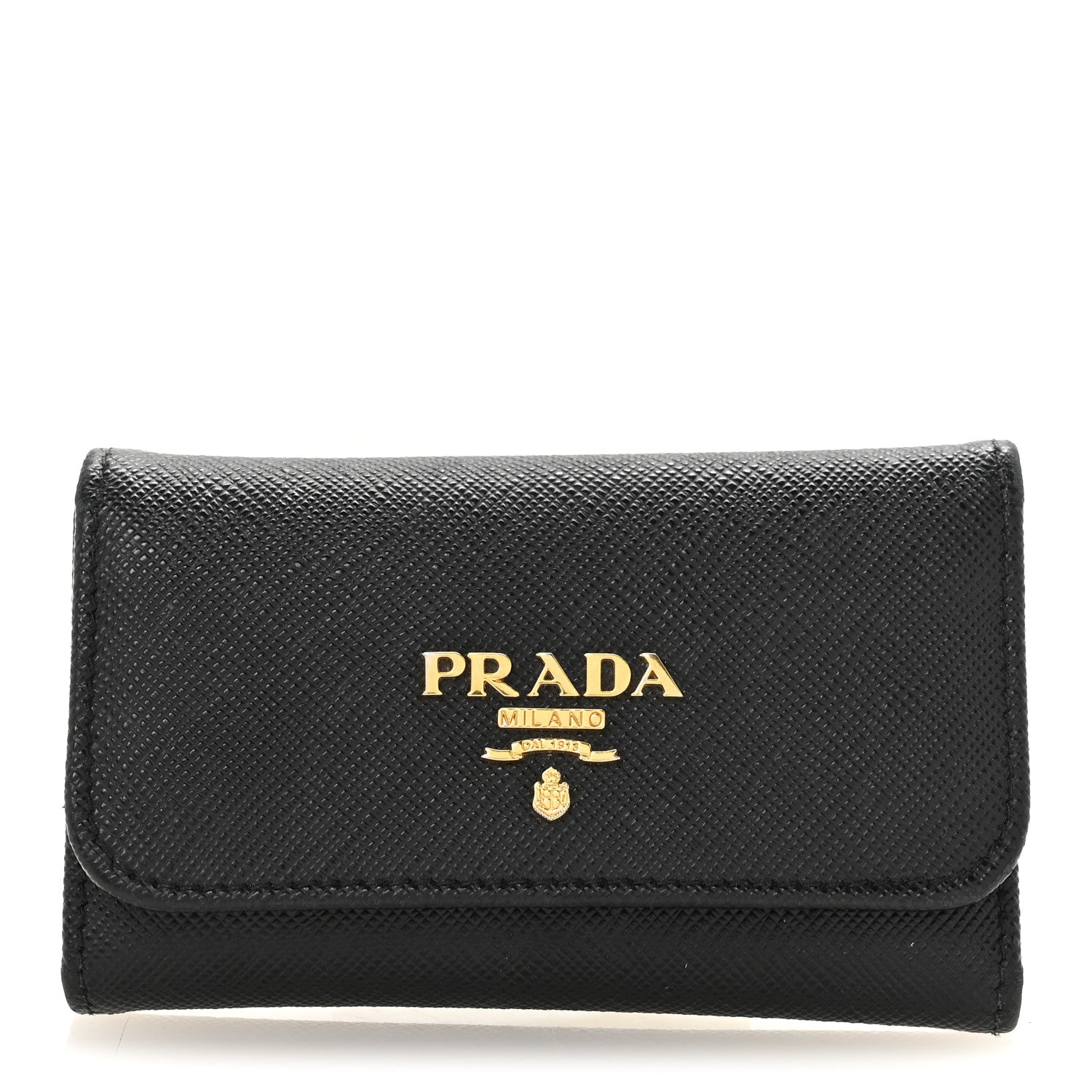Prada Saffiano Metal 6 Key Holder Black 1 of 6