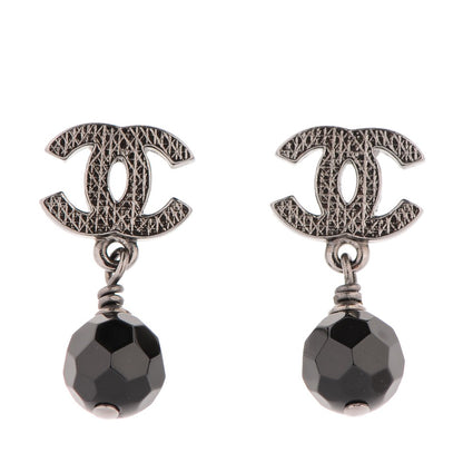 Chanel Ruthenium Bead CC Drop Earrings Black 1 of 4