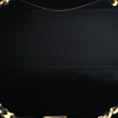 Chanel Braided Raffia Calfskin Quilted Mini  25 Handbag Black White 4 of 9
