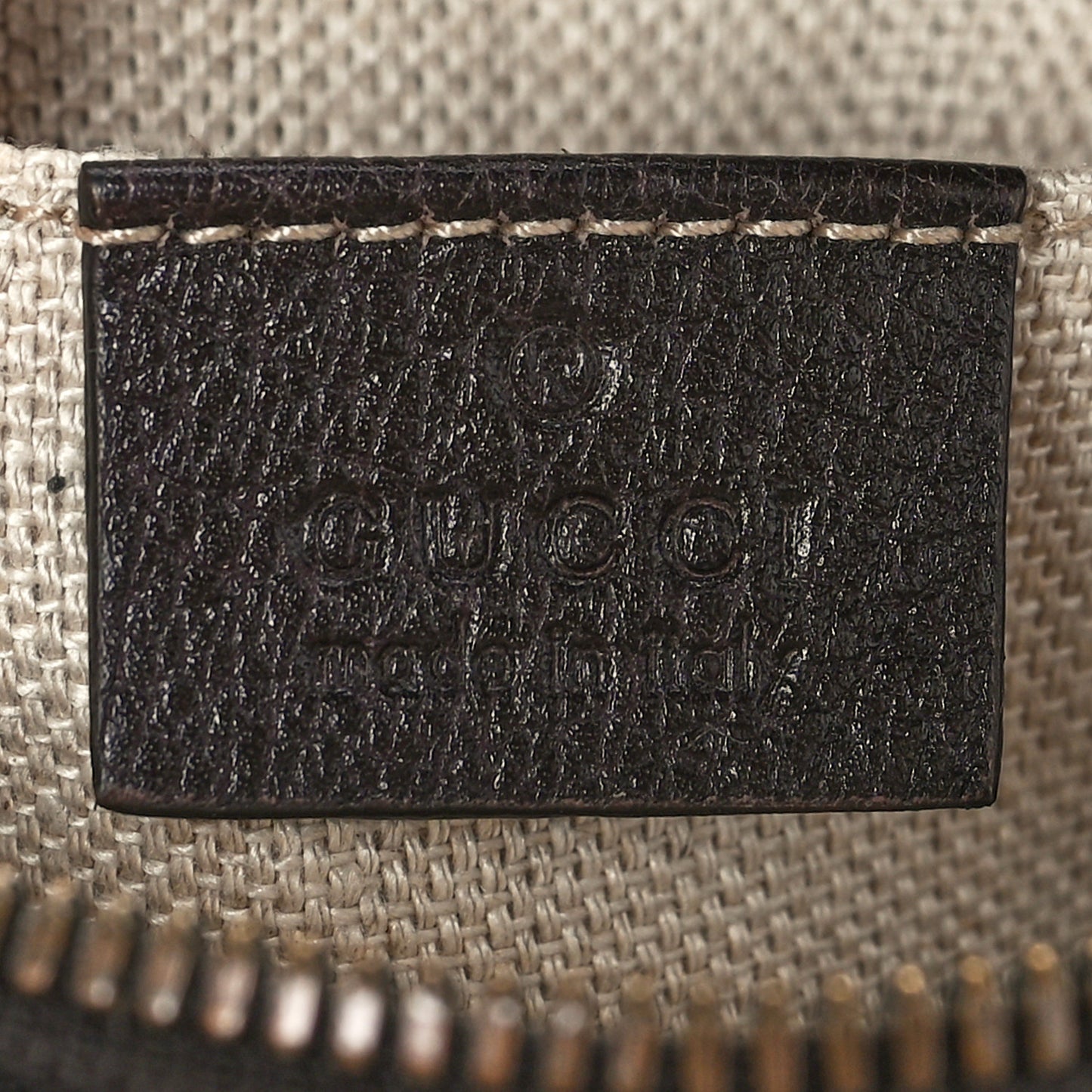 Textured Calfskin Web Small Webby Bee Shoulder Bag Brown Coffee