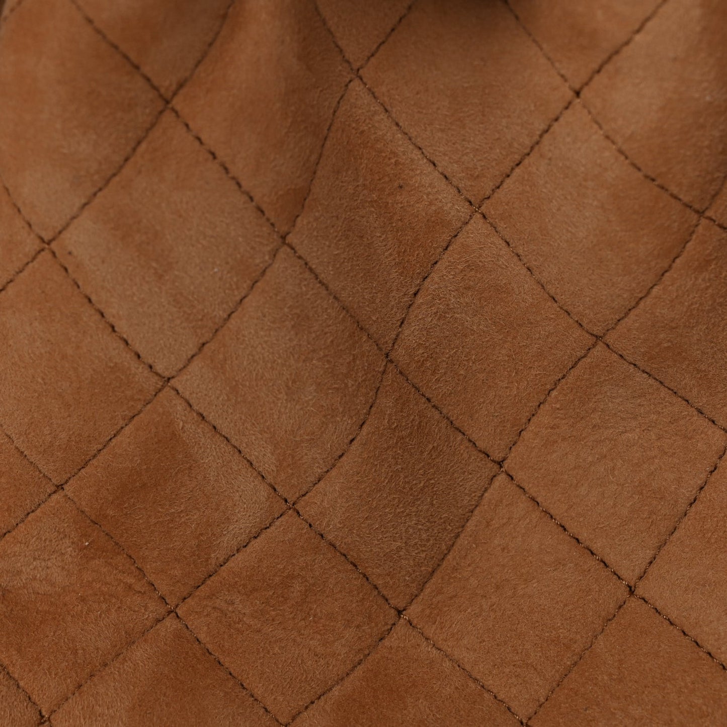 Suede Shearling Quilted Small  25 Handbag Beige White