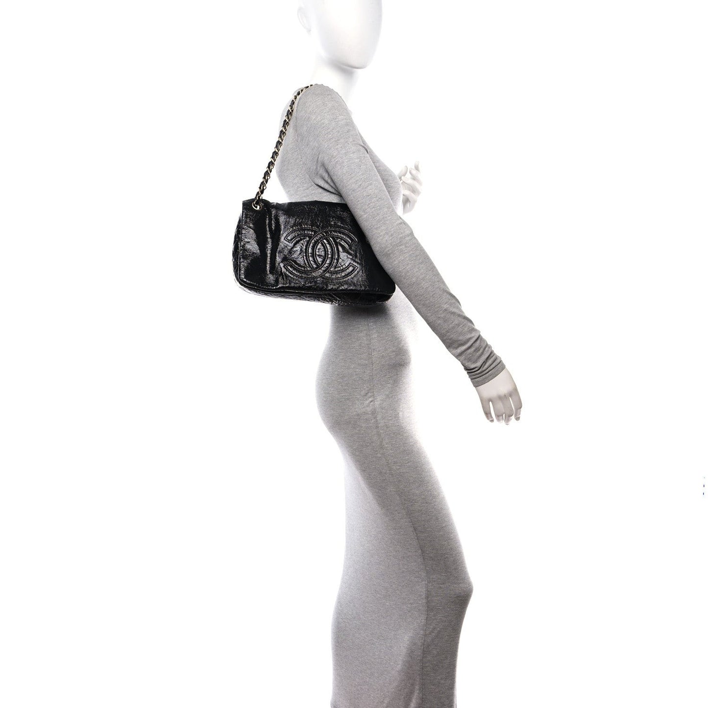 Vinyl Medium Rock and Chain Flap Black