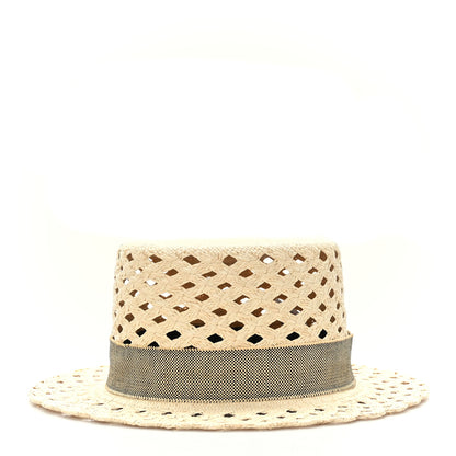 Hermes Straw Panama Elenora Hat 57 Naturel Black 3 of 8