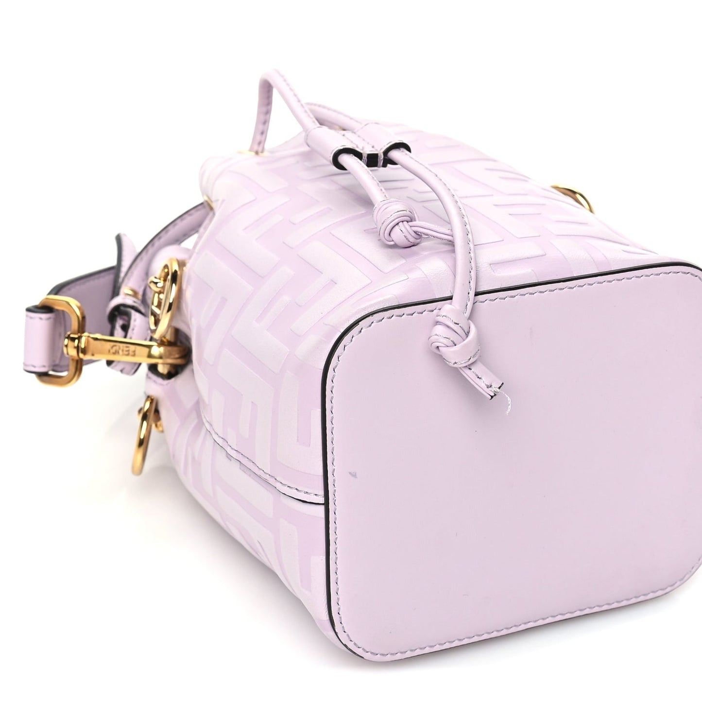 Vitello Termosport F is  FF 1974 Embossed Mini Mon Tresor Bucket Bag  Anemone