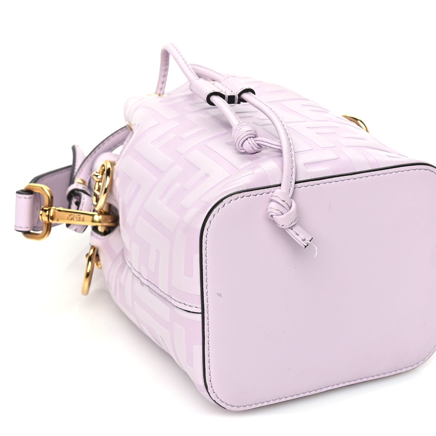 Fendi Vitello Termosport F is  FF 1974 Embossed Mini Mon Tresor Bucket Bag  Anemone 7 of 8