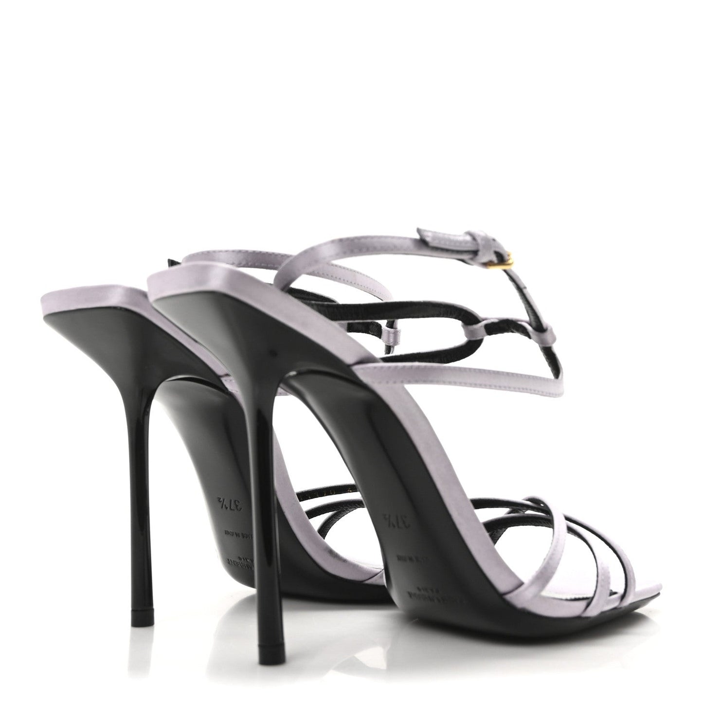 Crepe Satin Baliqua 105 Ankle Strap Sandals 37.5 Poly Grey
