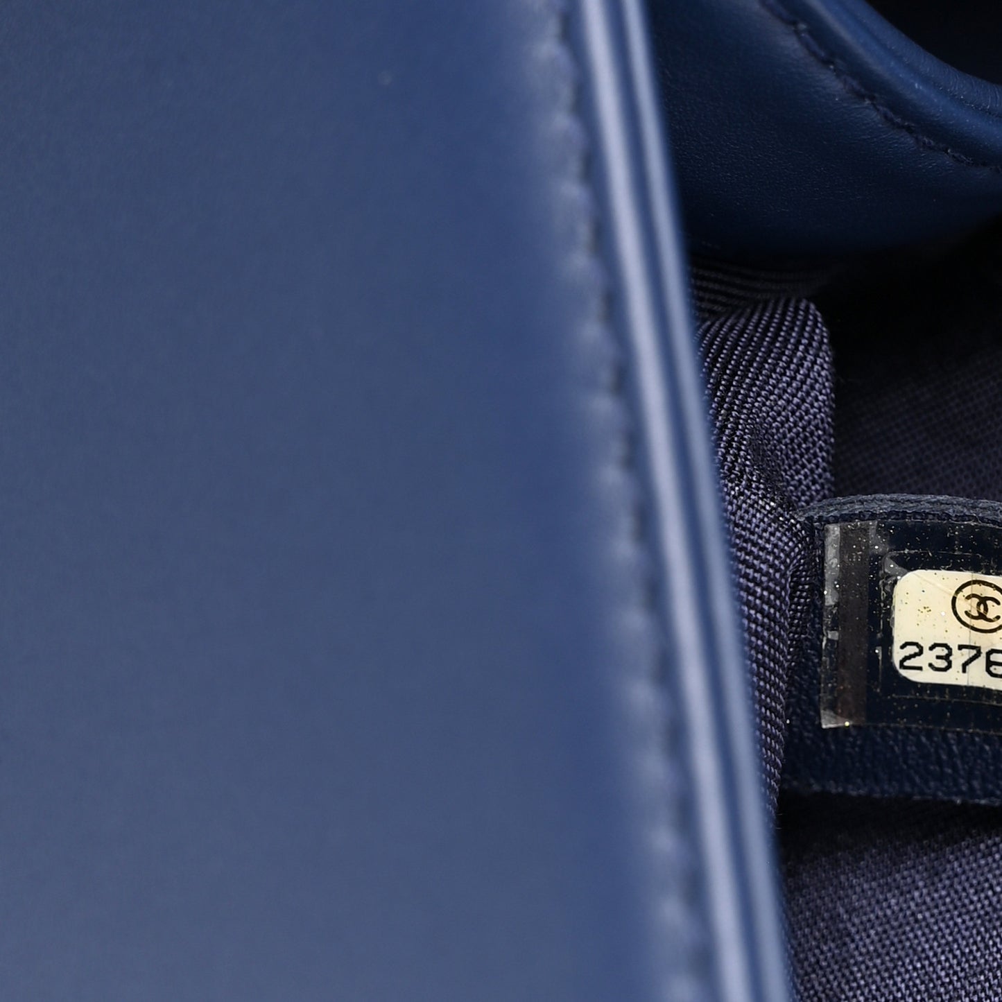 Calfskin Painted Chevron Embossed Medium Boy Flap Navy