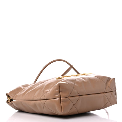 Chanel Shiny Calfskin Quilted Mini Chanel 22 Dark Beige 4 of 10