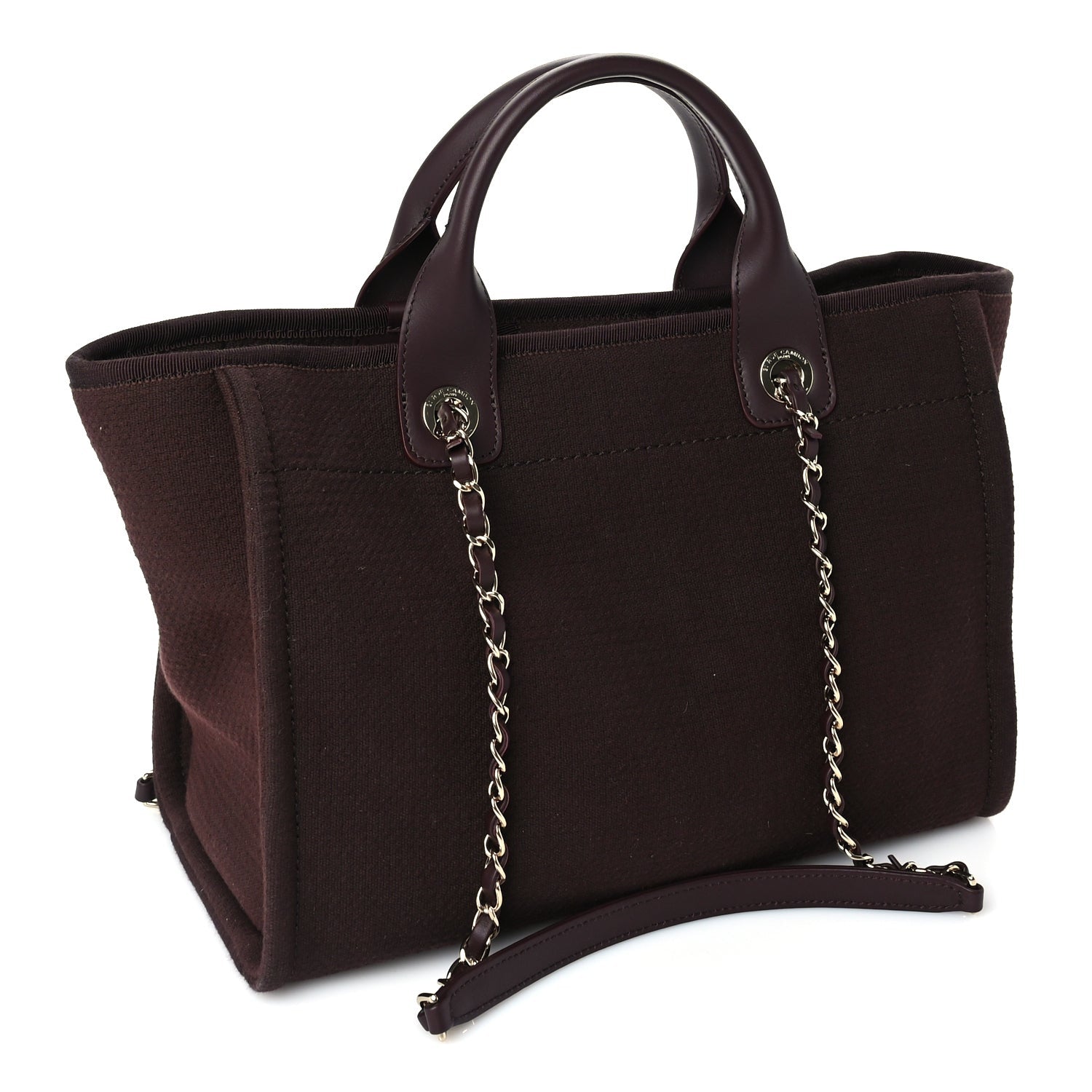 Chanel Mixed Fibers Calfskin Small Deauville Tote  Burgundy 2 of 9