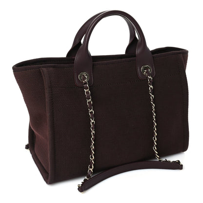 Chanel Mixed Fibers Calfskin Small Deauville Tote  Burgundy 2 of 9