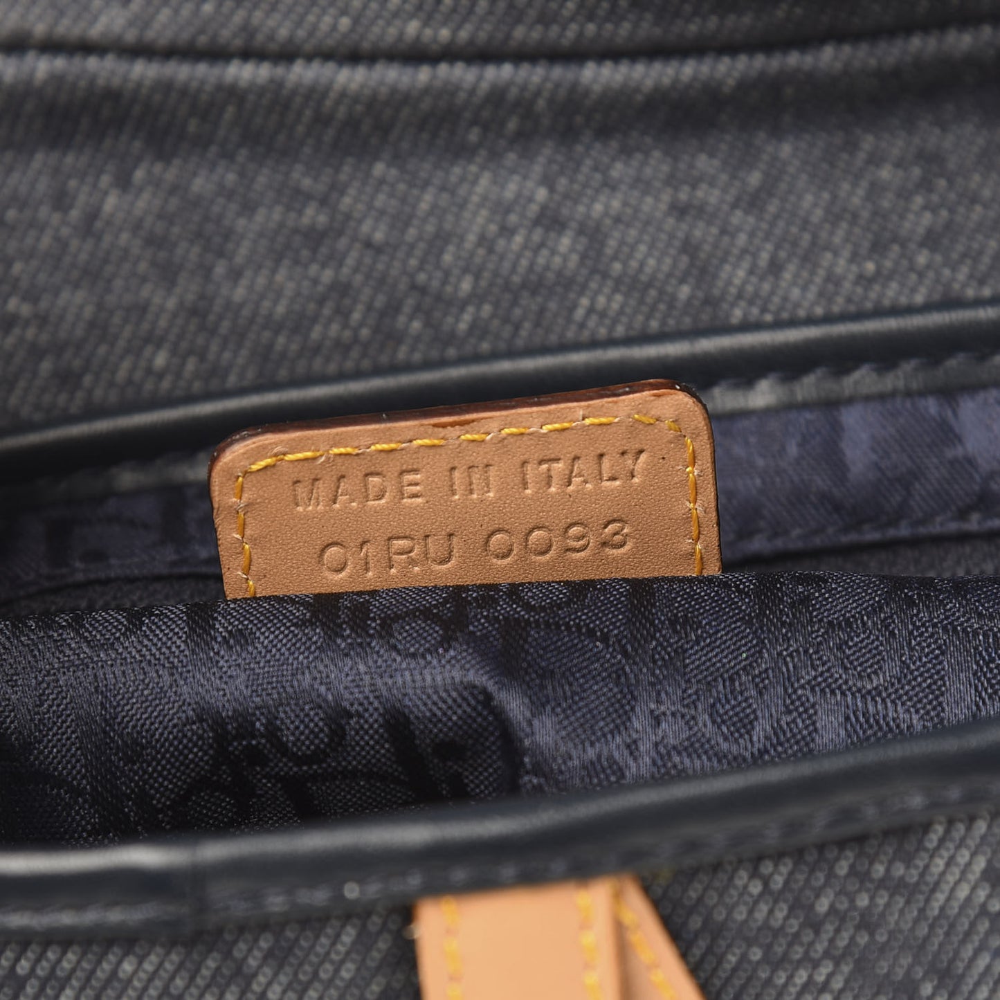 Denim Calfskin Saddle Bag Blue