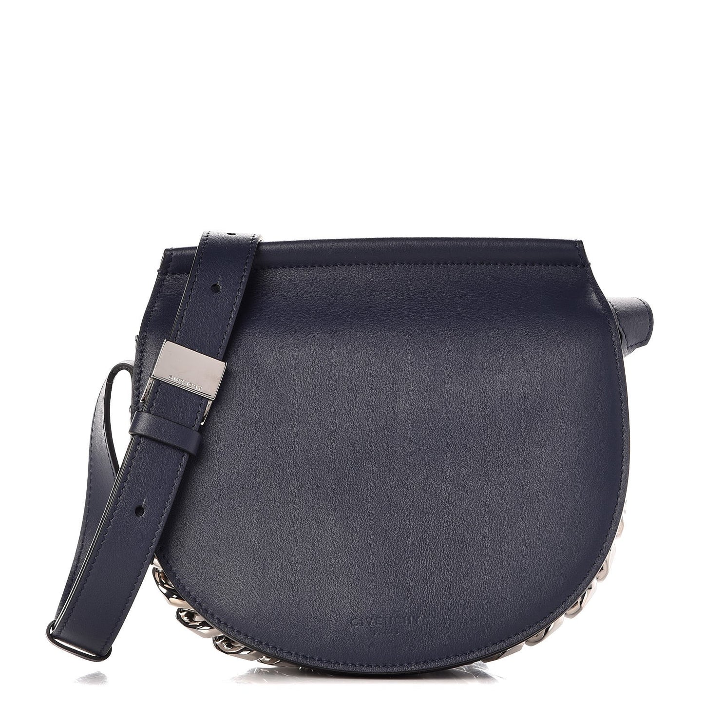 Calfskin Mini Infinity Saddle Bag Night Blue