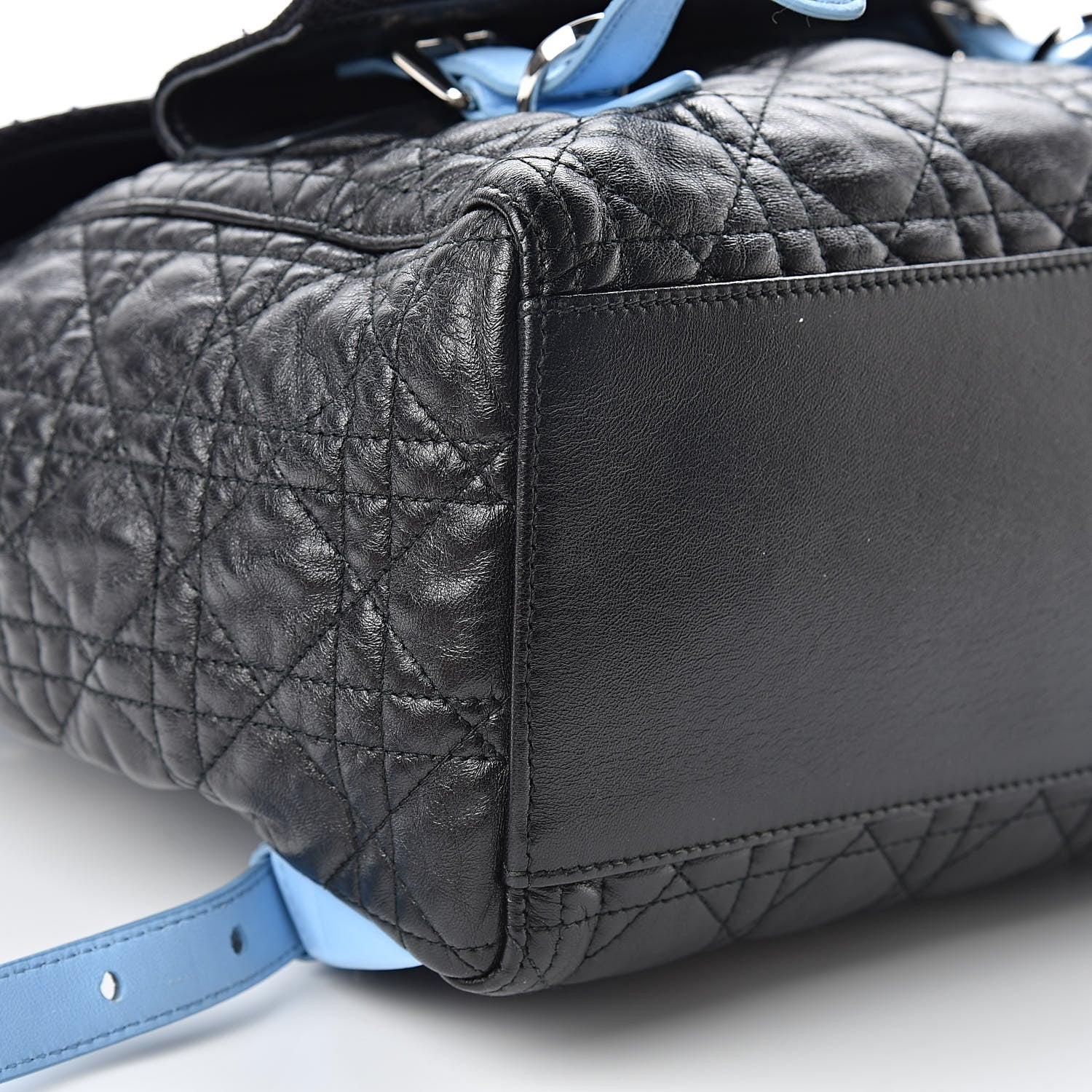 Christian Dior Lambskin Cannage Embellished Small Stardust Backpack Light Blue Black 9 of 13