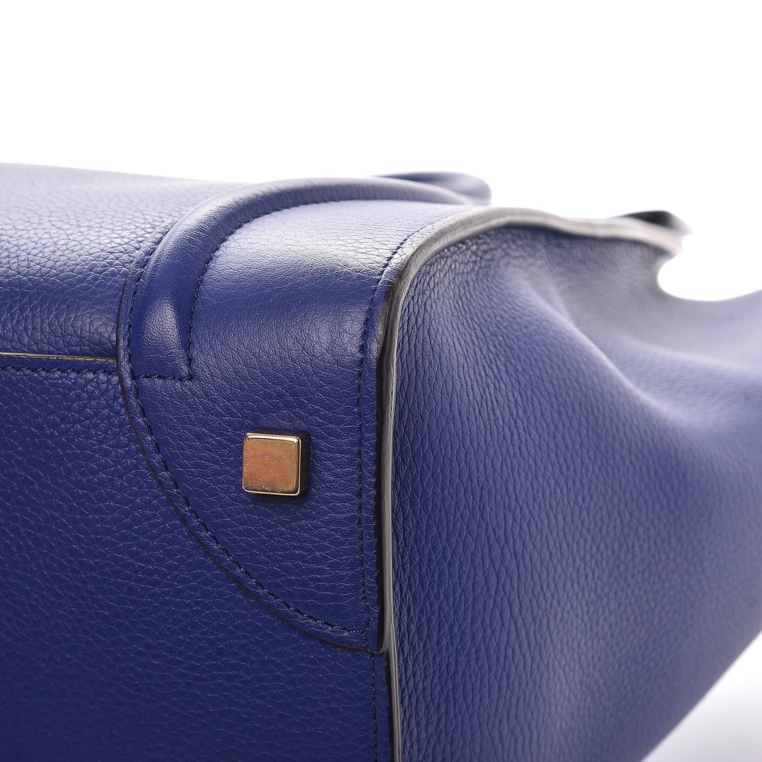 Celine Drummed Calfskin Mini Luggage Indigo 9 of 10