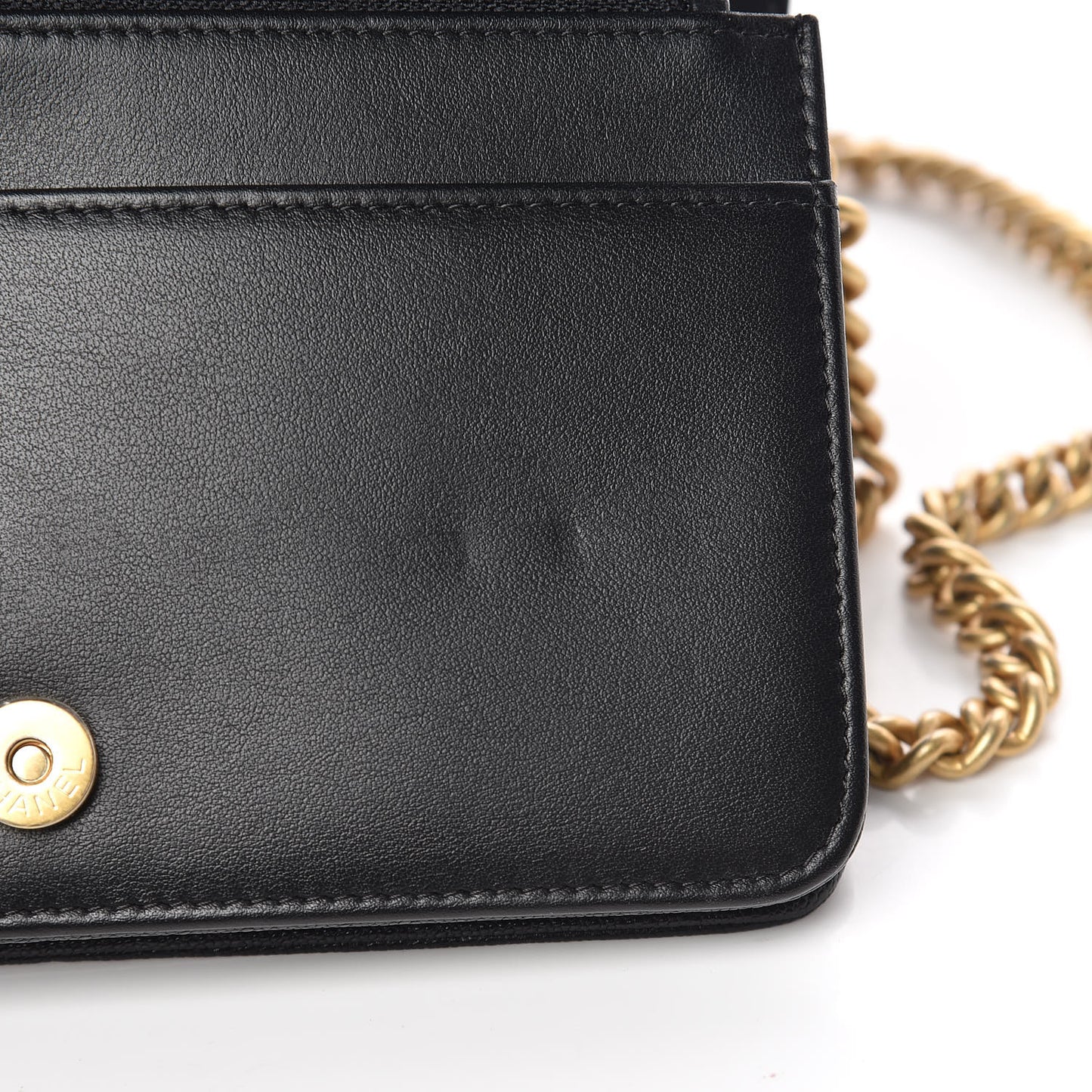 Caviar Quilted Boy Wallet On Chain WOC Black