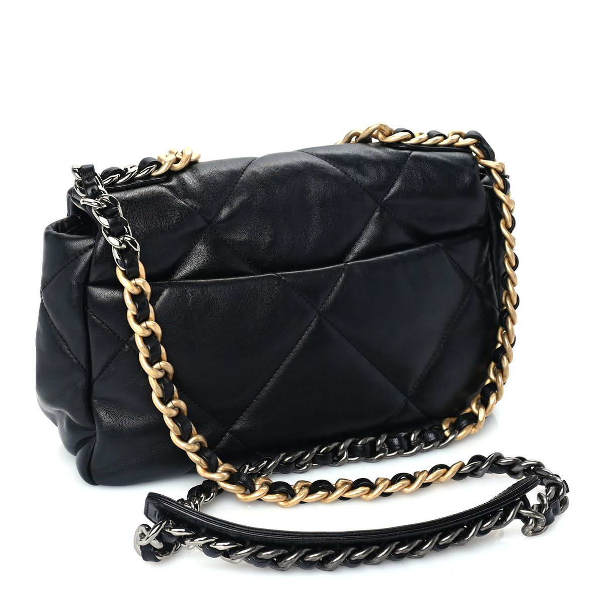 Lambskin Quilted Medium Chanel 19 Flap Black