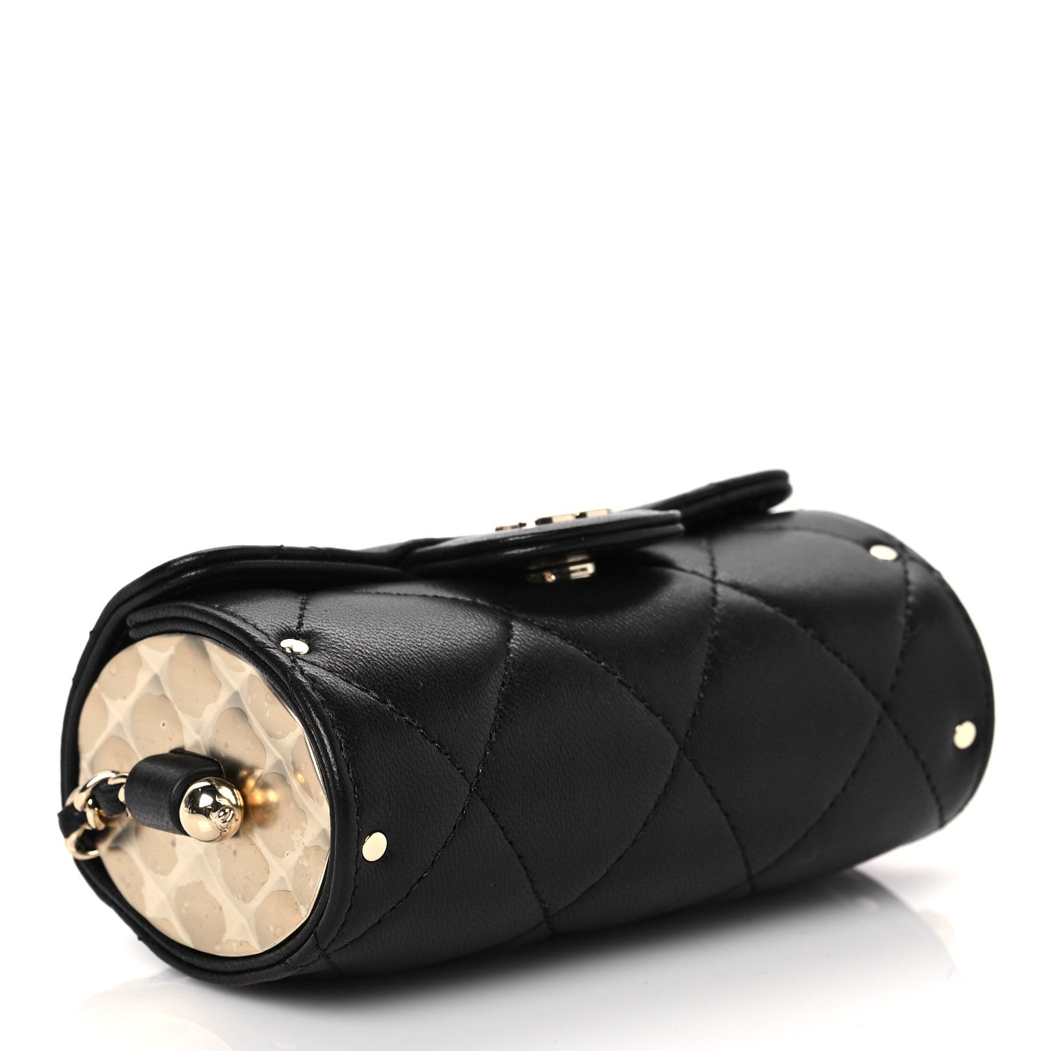 Chanel Lambskin Quilted Box Of Secrets Card Holder With Chain Black 3 of 6