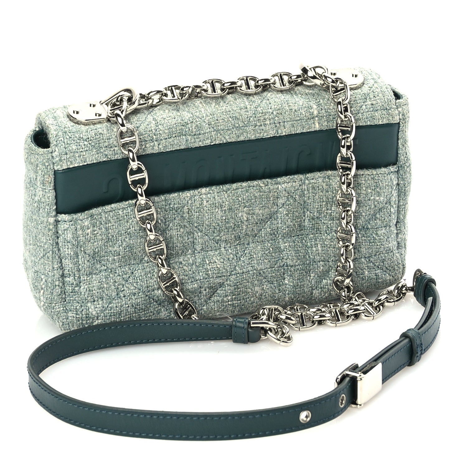 Christian Dior Tweed Macrocannage Small Caro Bag  Light Green 2 of 8