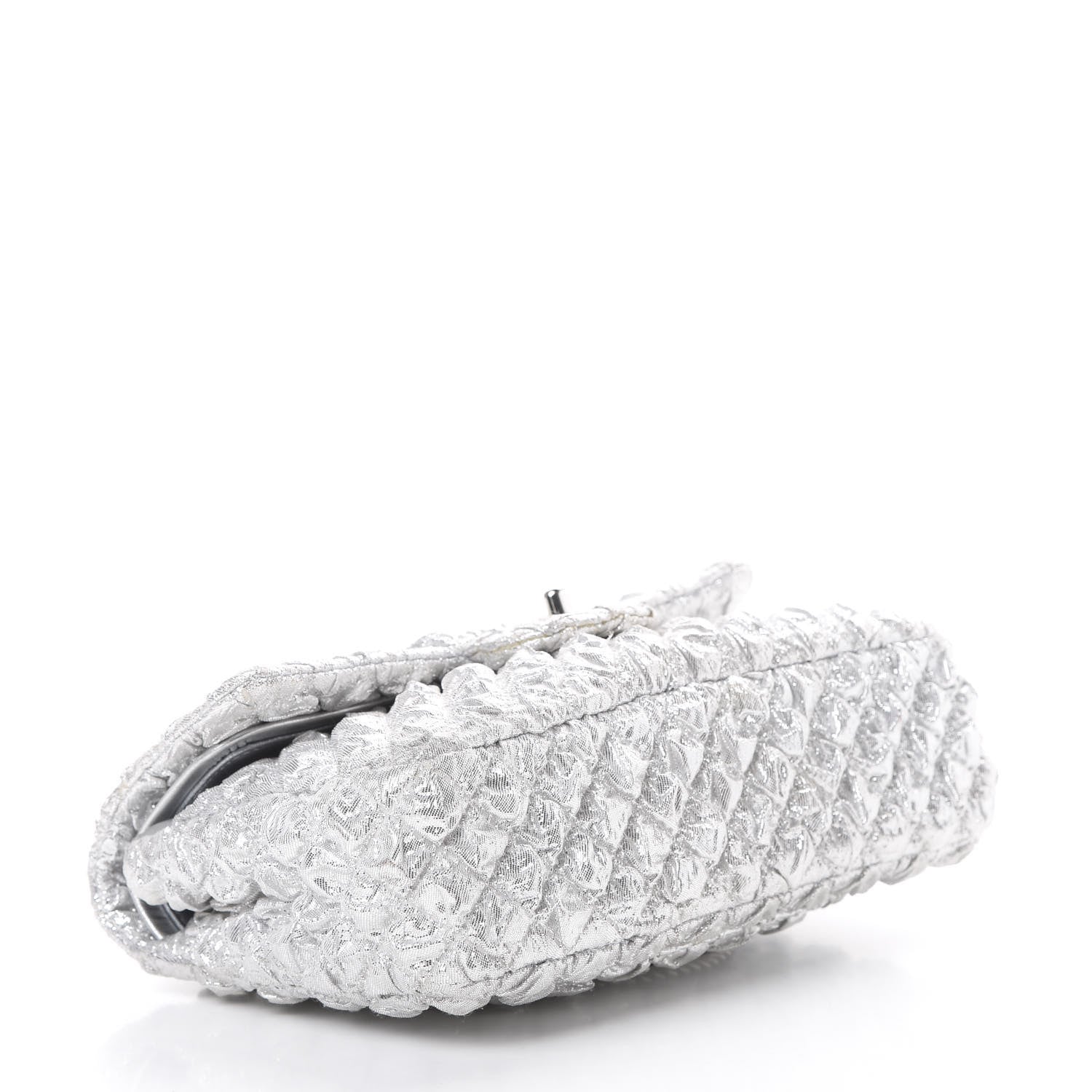 Chanel Metallic Lame Quilted Small Double Flap Silver 3 of 12
