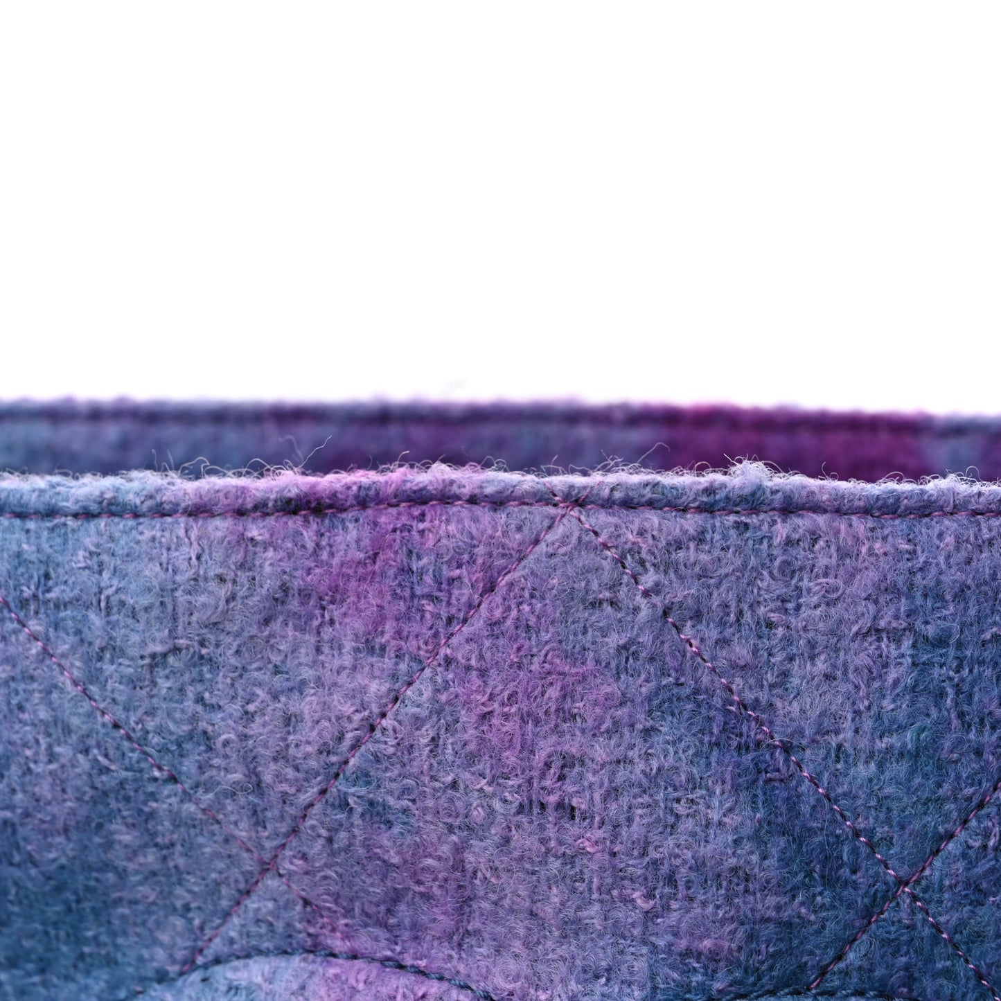 Wool Tweed CC Tote Purple Black Blue