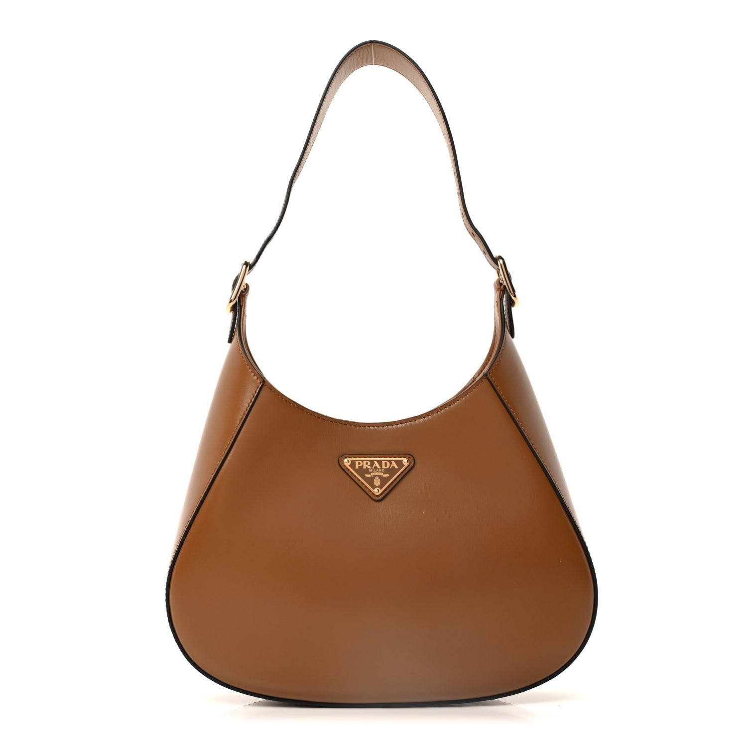 Prada Spazzolato Cleo Adjustable Strap Shoulder Bag Cannella 1 of 8