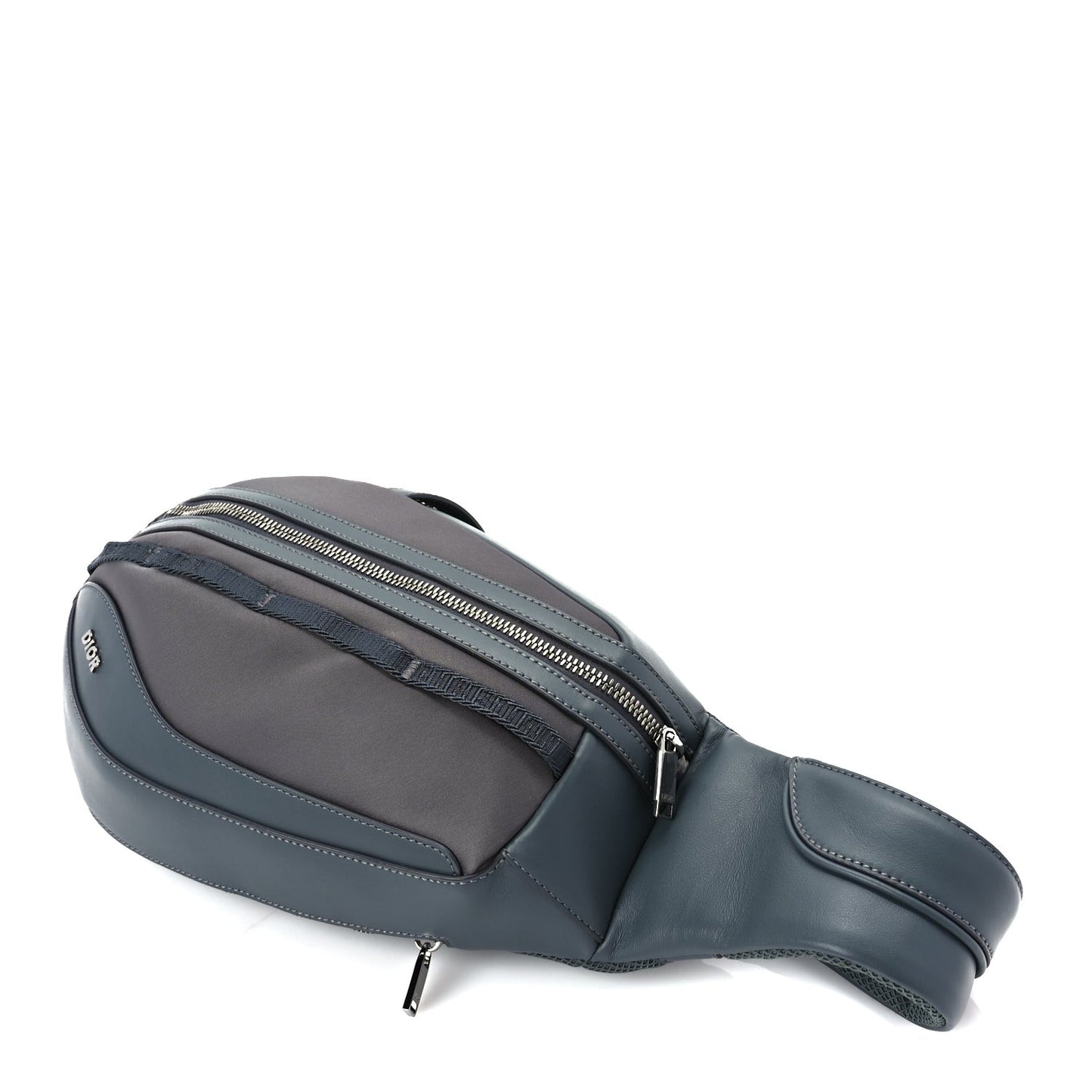 Calfskin Nylon Scarab Sling Bag  Grey