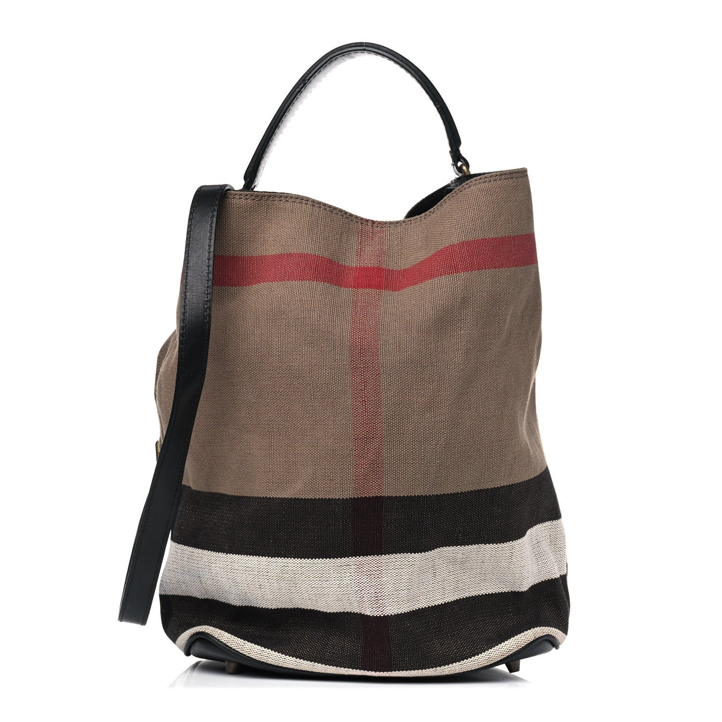 Canvas Mega Check Medium Ashby Hobo Black