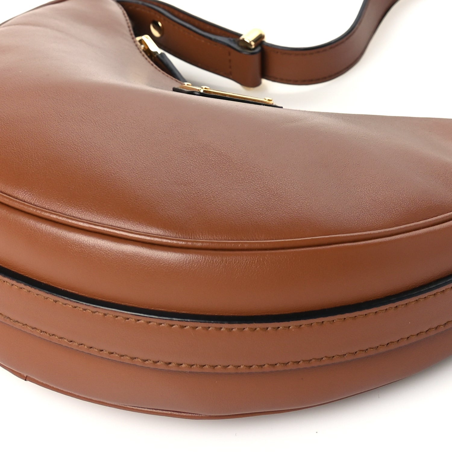 Prada Soft Calfskin Arque Shoulder Bag  Cognac 8 of 8
