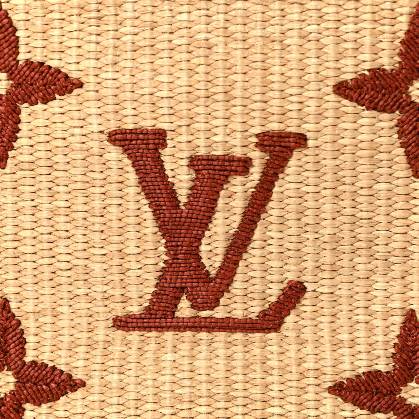 Raffia Monogram Giant Toiletry Pouch 26 Tan