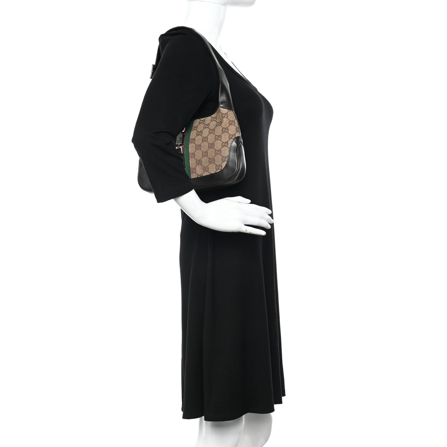 Monogram Web Small Jackie O Hobo Dark Brown