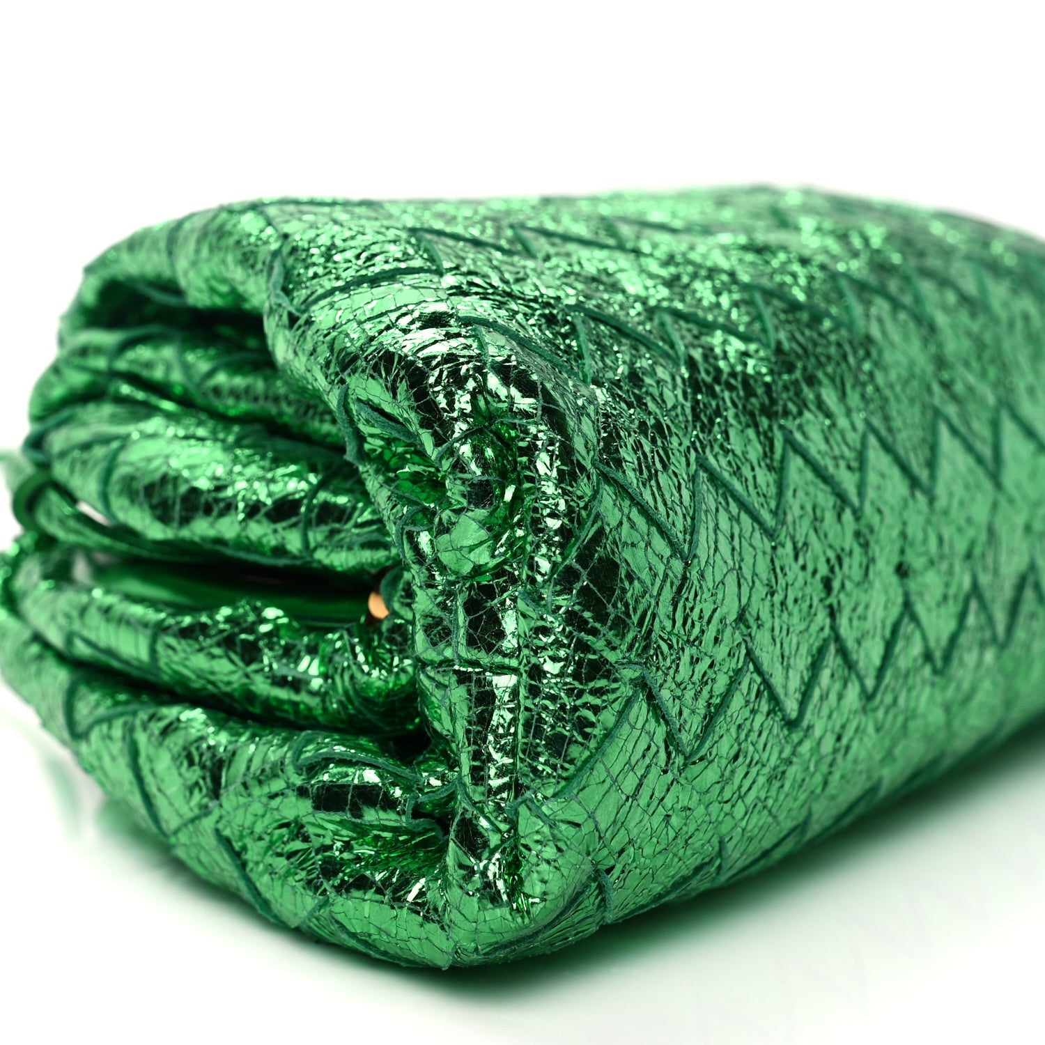 Bottega Veneta Metallic Nappa Intrecciato The Mini Pouch Parakeet 7 of 8