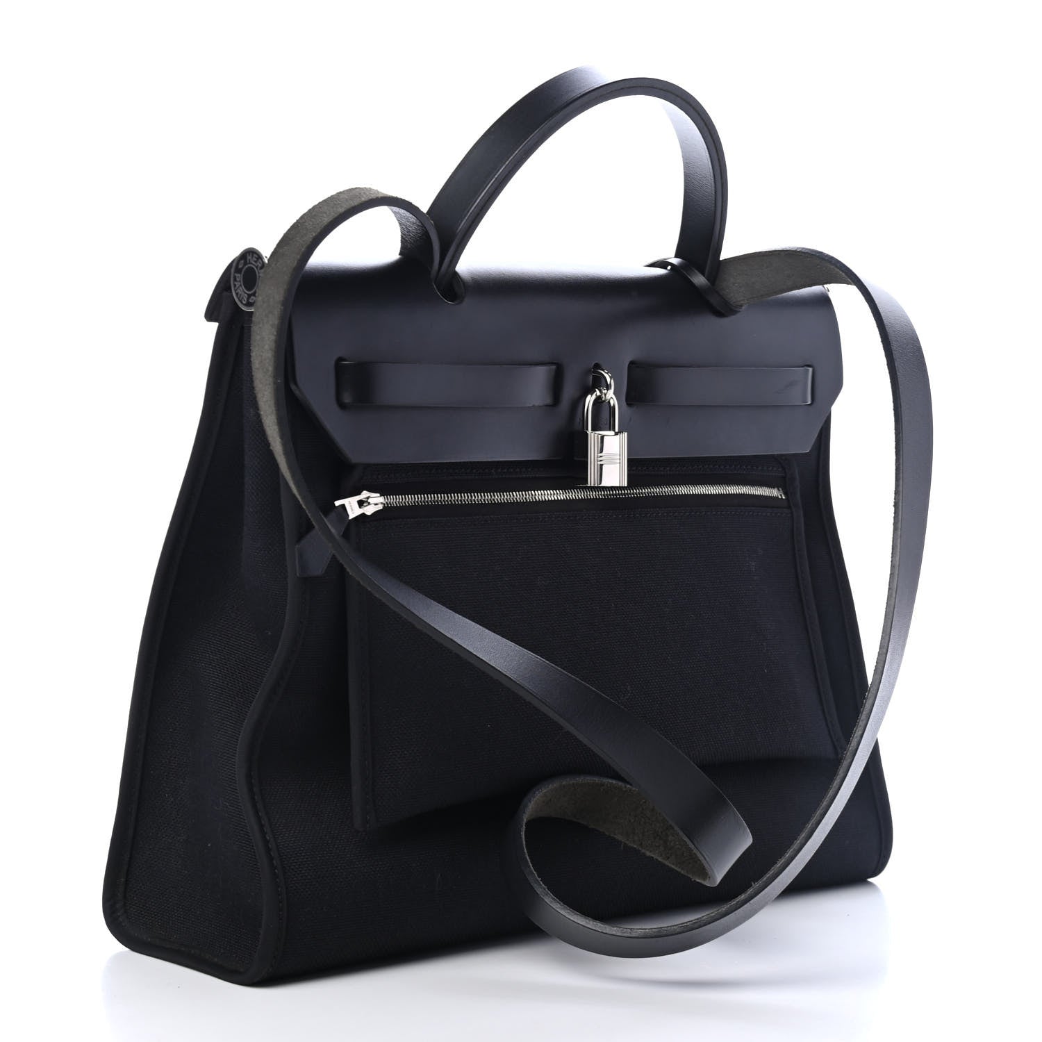 Hermes Military Toile Vache Hunter Herbag Zip PM 31 Black 2 of 4