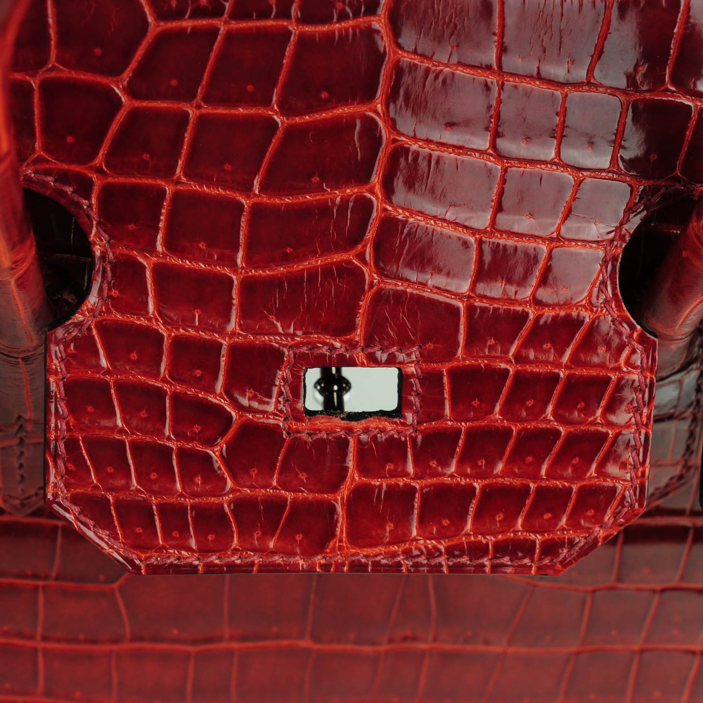 Shiny Porosus Crocodile Birkin 35 Rouge H