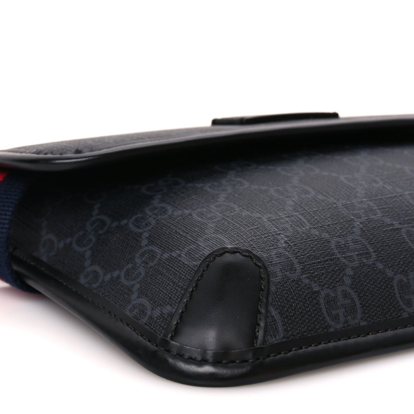 GG Supreme Monogram Web Slim Belt Bag Black Grey