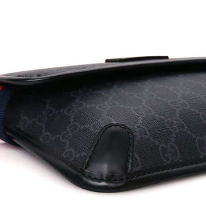 Gucci GG Supreme Monogram Web Slim Belt Bag Black Grey 7 of 8