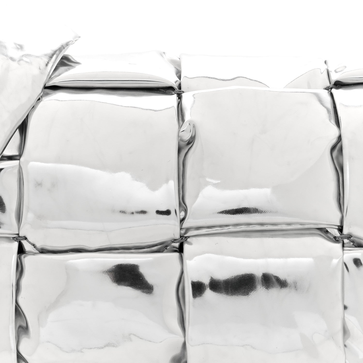 Bottega Veneta Metallic Lambskin Maxi Intrecciato Padded The Belt Cassette Bag Silver 8 of 10