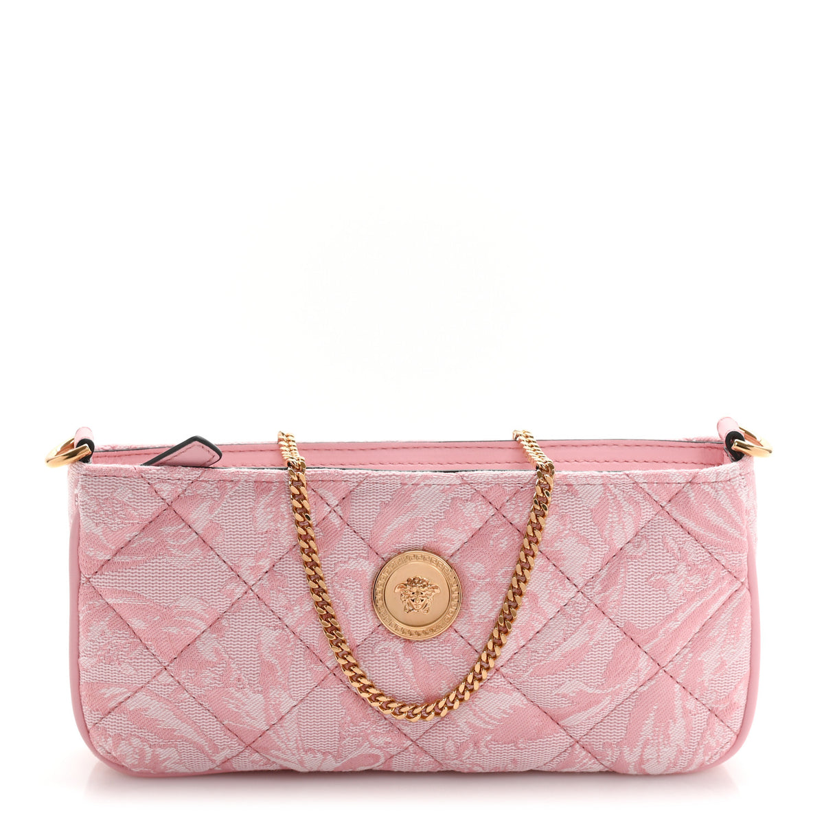 Versace Baroque Jacquard Quilted Medusa Shoulder Bag Baby Pink 1 of 8