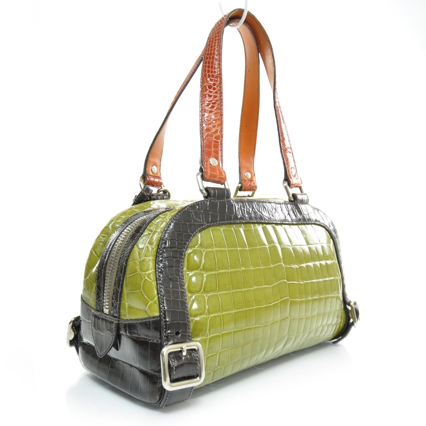Crocodile Colour Buckles Bag Green Orange