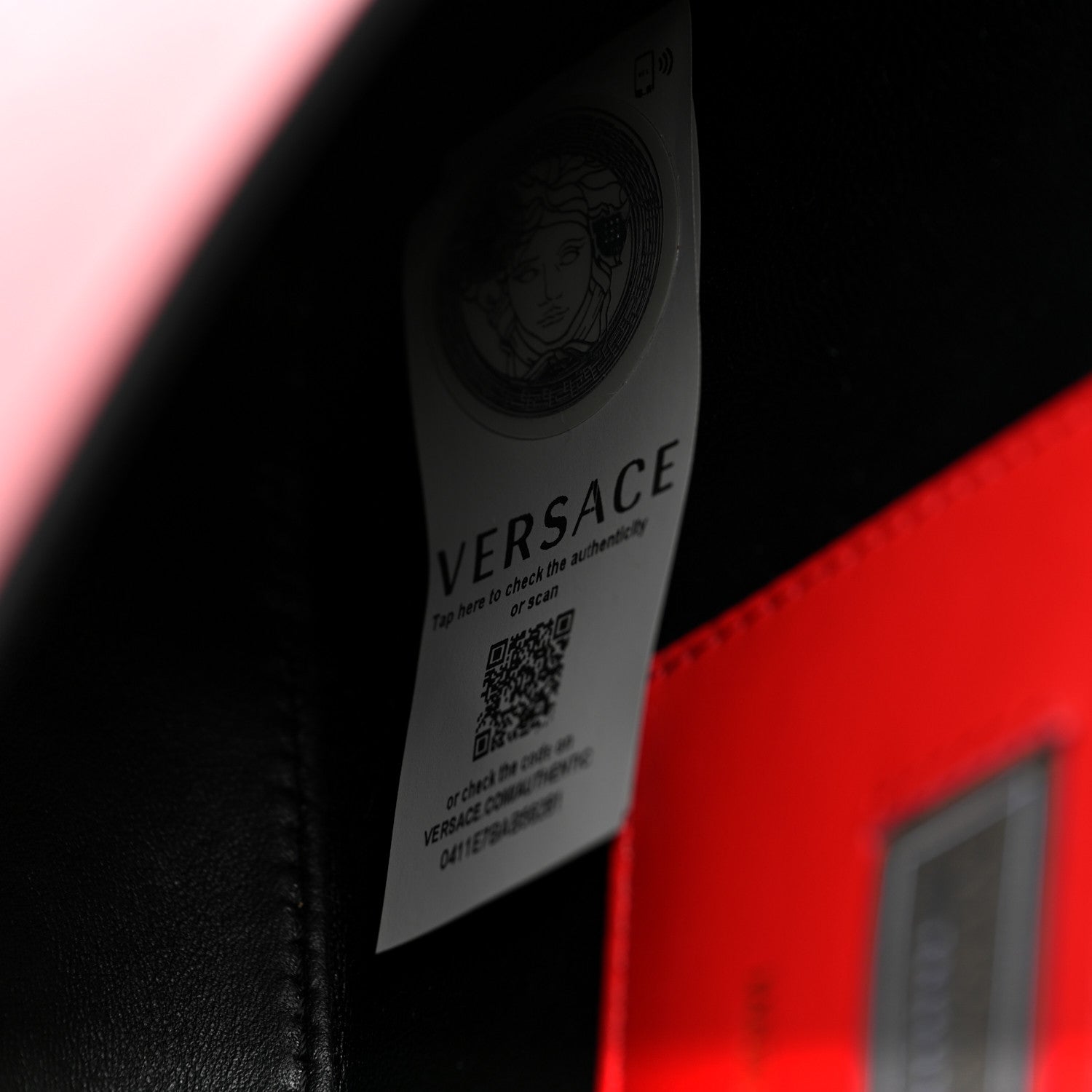 Versace Nappa Whipstitch Icon Western Chain Shoulder Bag Red 6 of 9