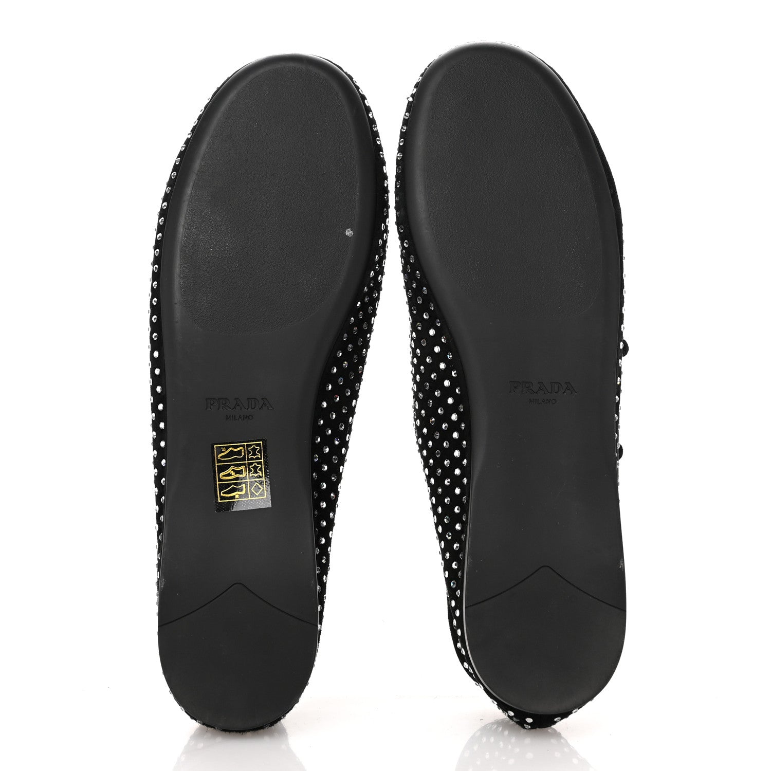 Prada Suede Crystal Ballerina Flats 39 Black 6 of 9