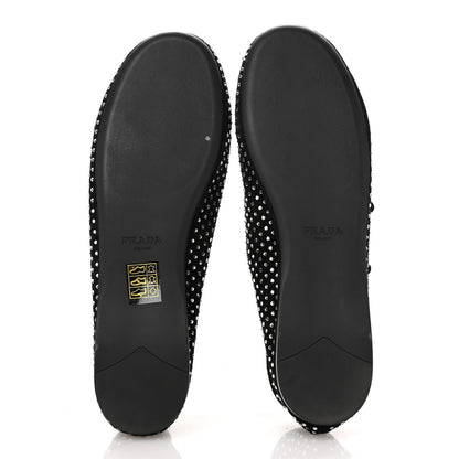 Prada Suede Crystal Ballerina Flats 39 Black 6 of 9
