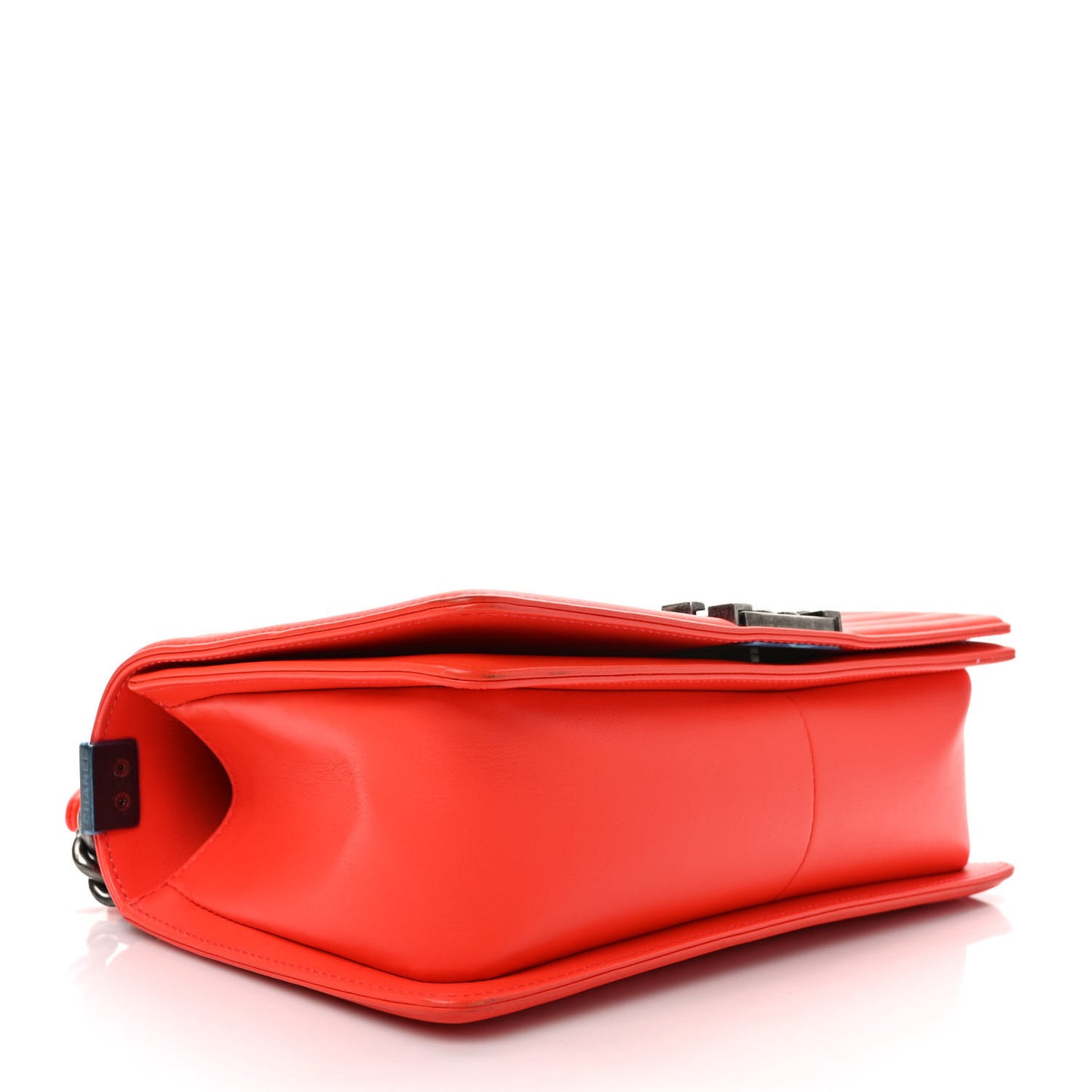 Calfskin Chevron Quilted Medium Boy Flap Coral