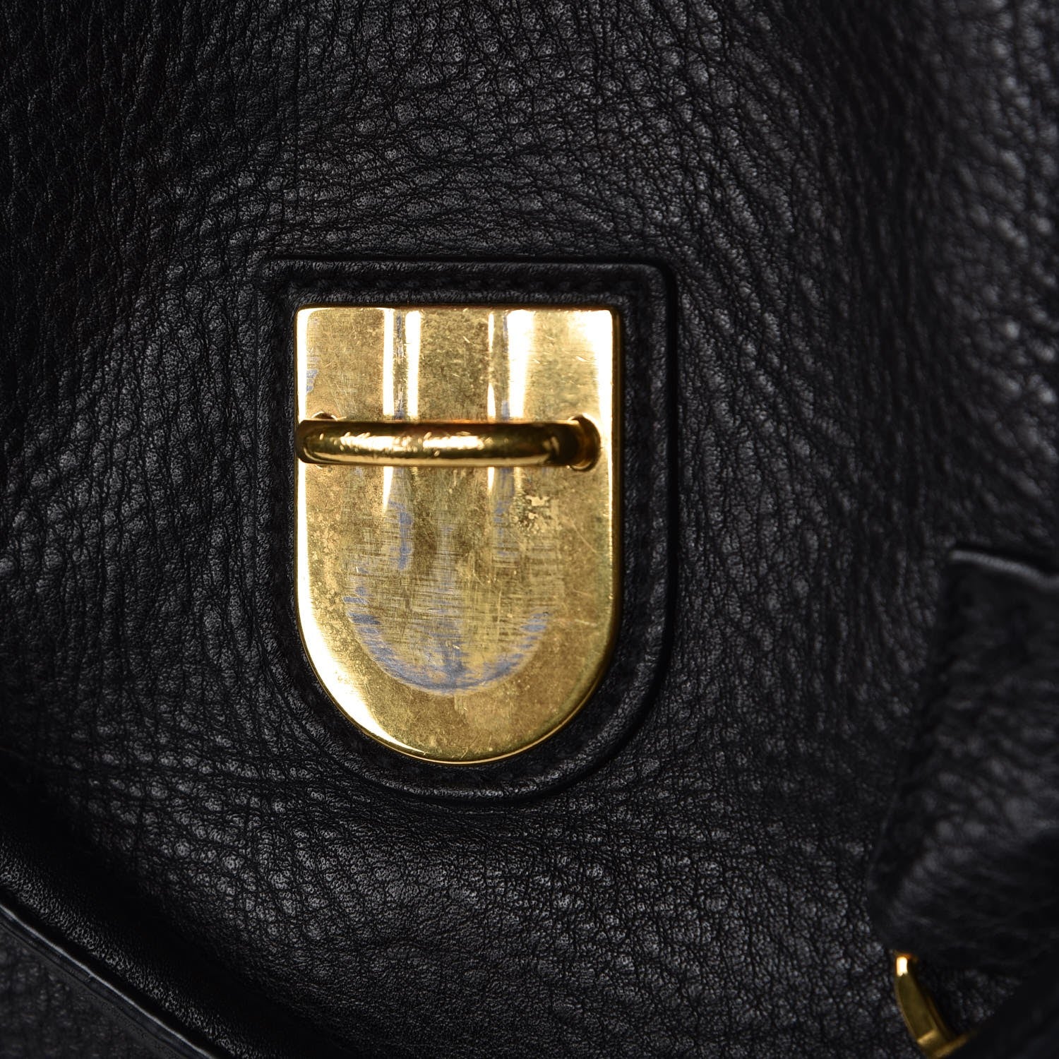 Prada Vitello Daino Pushlock Tote Black 8 of 8