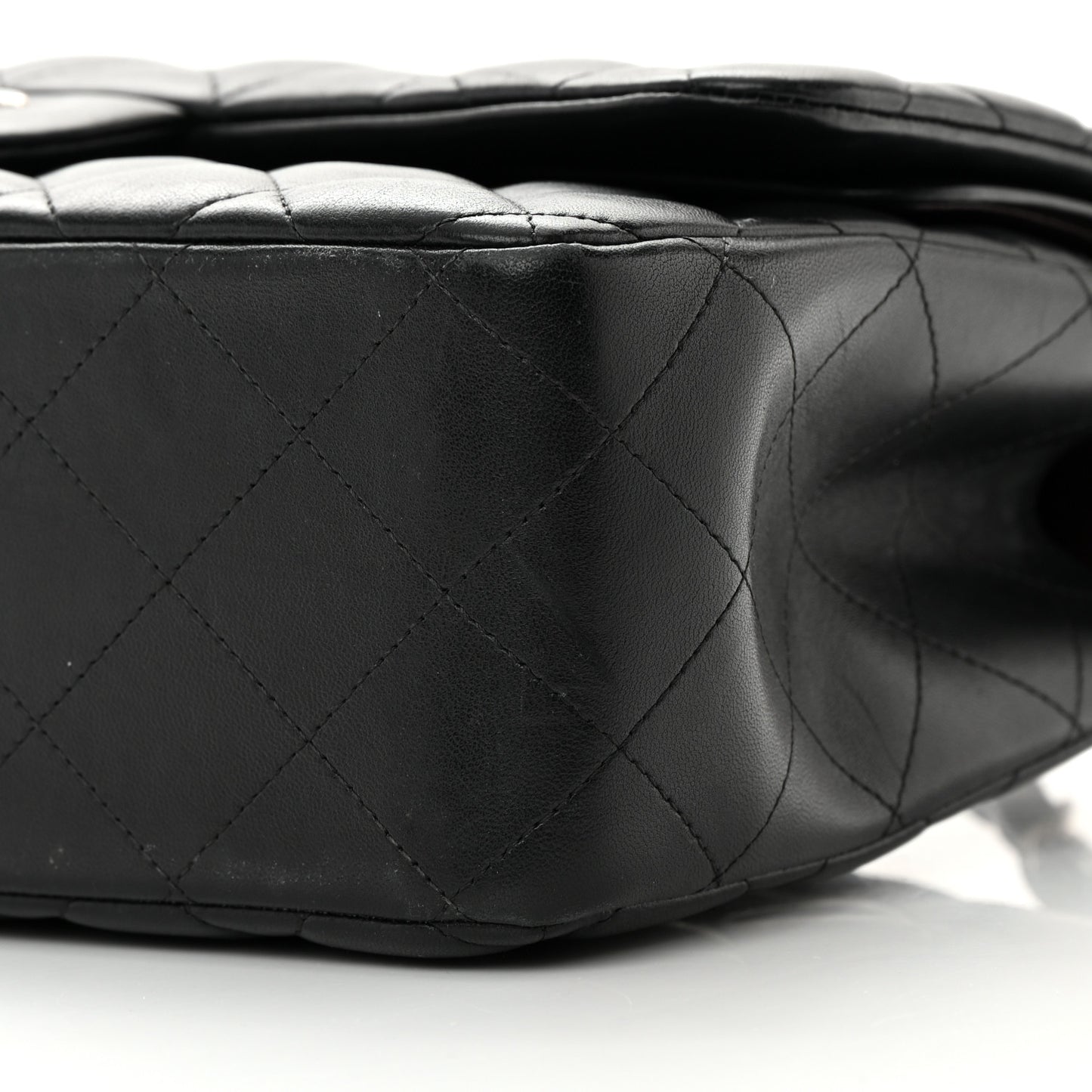 Lambskin Quilted Jumbo Double Flap Black