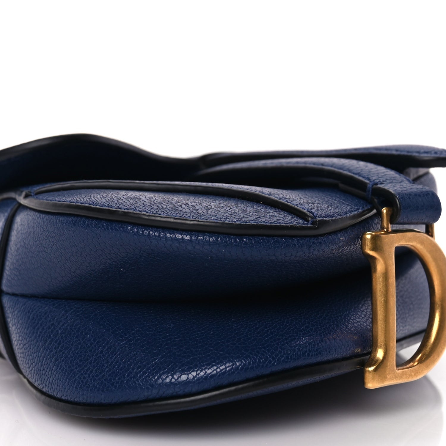 Christian Dior Goatskin Micro Saddle Bag With Strap Blue Royale 7 of 8